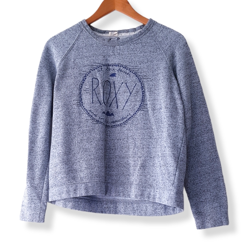 ROXY Gray Pullover Fleece Sweatshirt